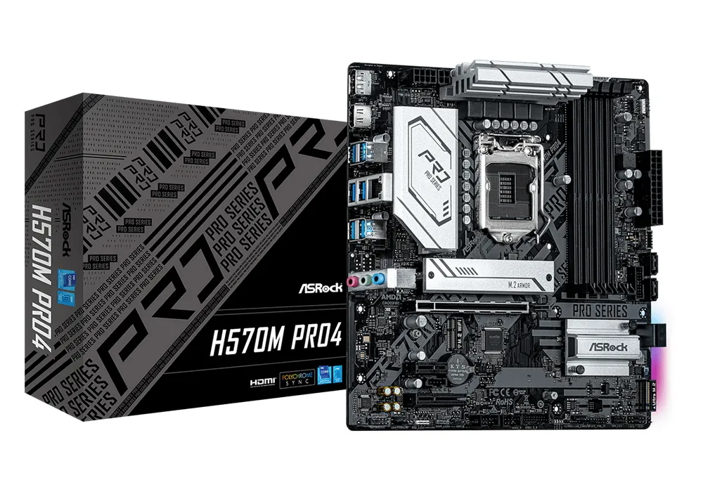Placă de bază ASRock H570M PRO4, LGA1200, Intel H570, Micro-ATX
