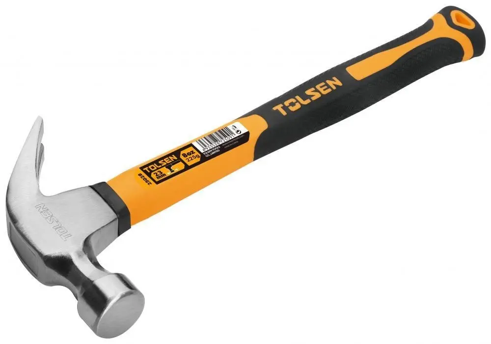 Ciocan TOLSEN cu varf curbat 225 g| maner din fibra de sticla