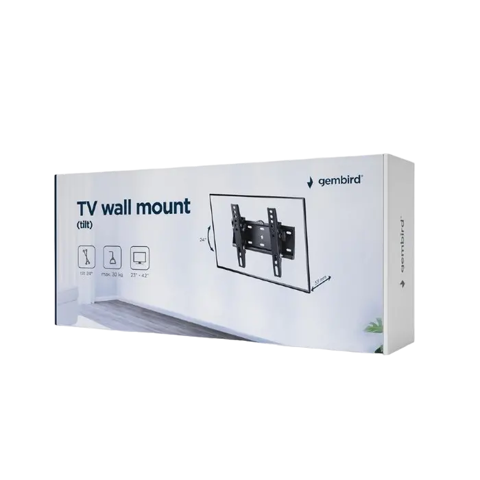 Suport înclinat pe perete Gembird WM-42T-02, Negru