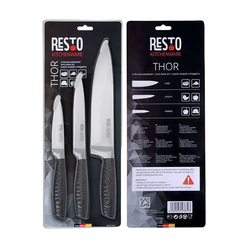 Set de Cuțite RESTO 95502, Negru