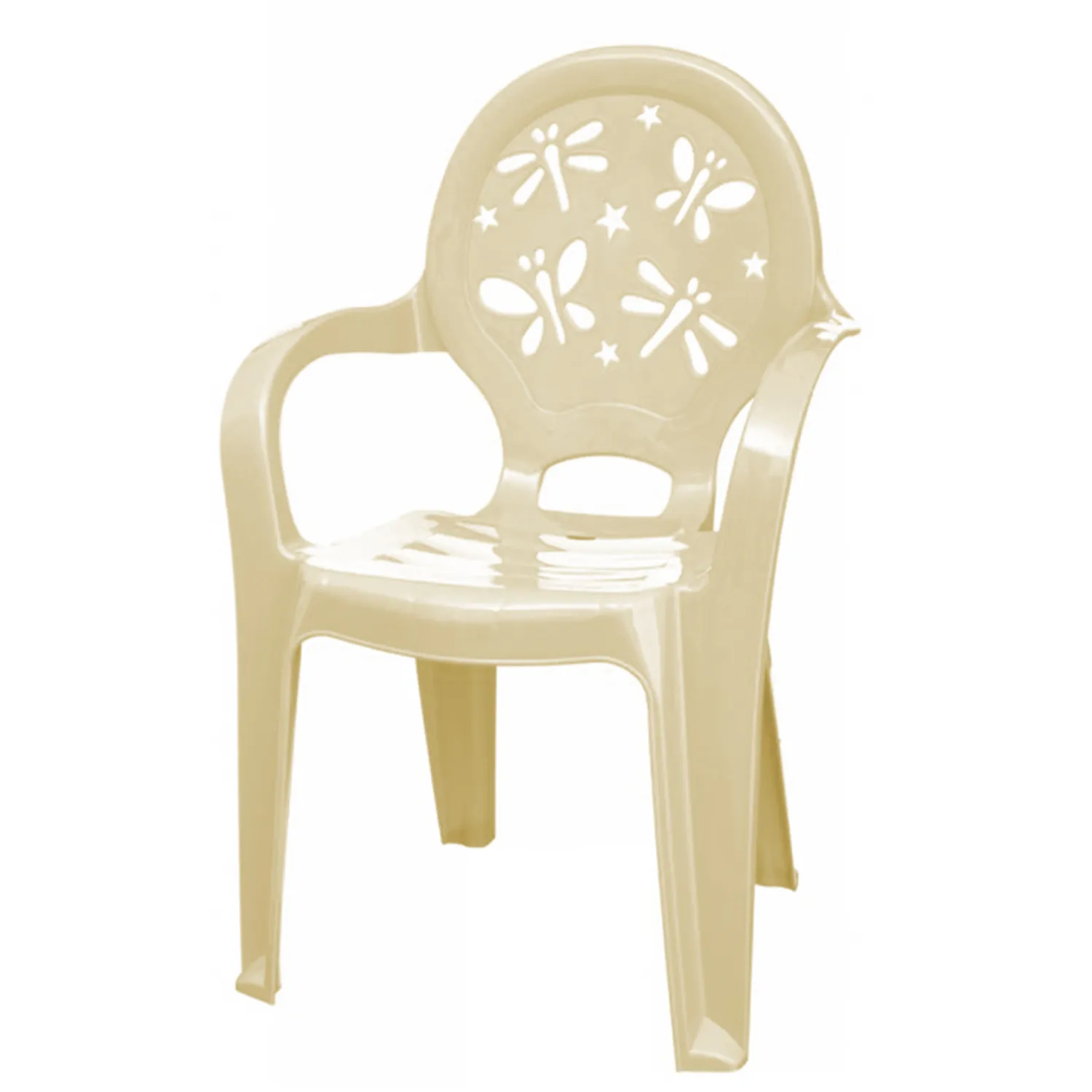 Scaun plastic copii Violeta - fluture (bej)