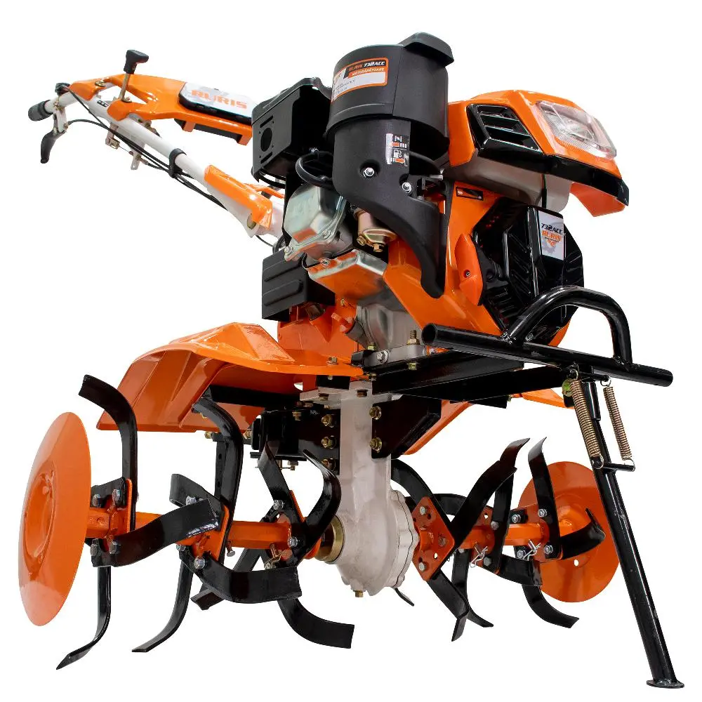 Motocultor Ruris 732ACC + roti cauciuc 5.00-8+rarita+plug+adaptor+dispozitiv scos cartofi+roti metalice 400 fara manicot+cultivator+set contragreutati 10kg