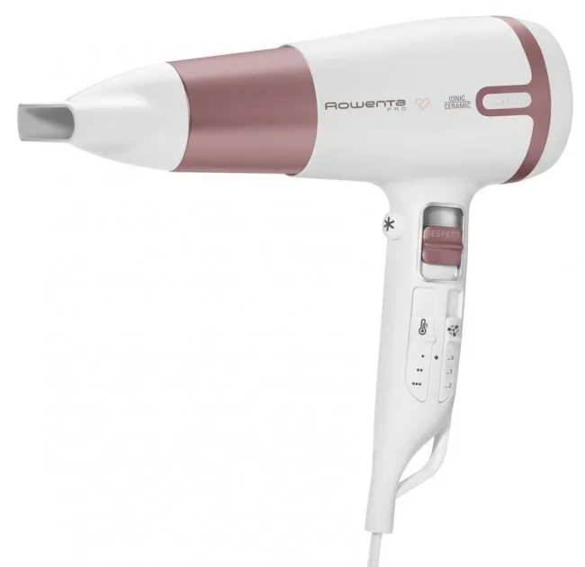 Uscător de păr Rowenta Premium Care Pro CV7461F0, 2400W, Alb | Roz