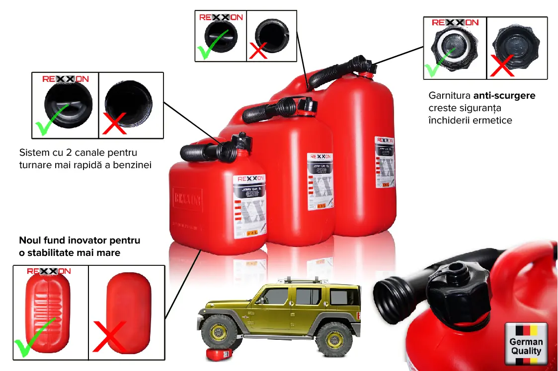 Canistra combustibil din plastic Rexxon 5L
