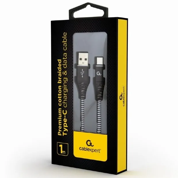 Cablu încărcare și sincronizare Cablexpert CC-USB2B-AMCM-1M-BW, USB Type-A/USB Type-C, 1m, Negru