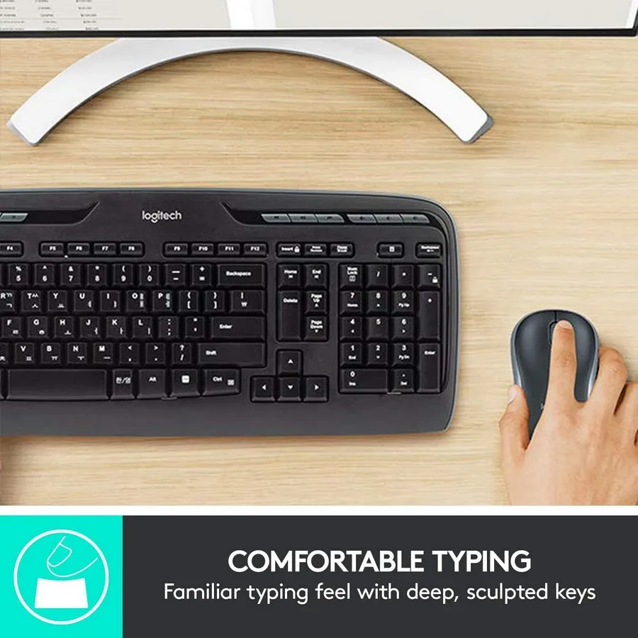 Set Tastatură + Mouse Logitech MK330, Fără fir, Negru