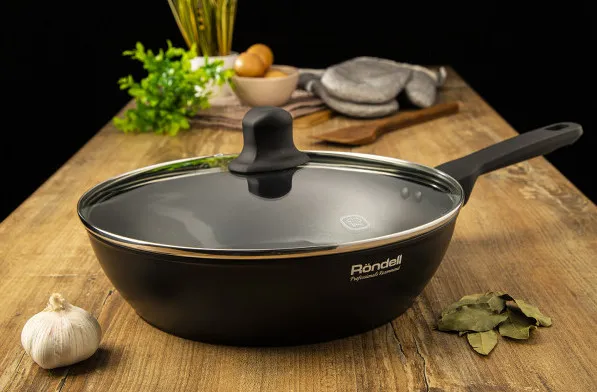 Tigaie adâncă Rondell RDA-1374, 28cm, Negru