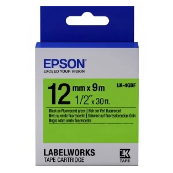 Cartuş de bandă Epson LK-4GBF, 12 mm x 9 m