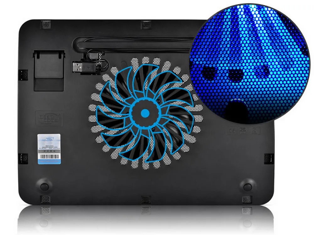 Notebook Cooling Pad Deepcool WIND PAL MINI, up to 15.6', 1x140mm Blue LED,  Adjustable height