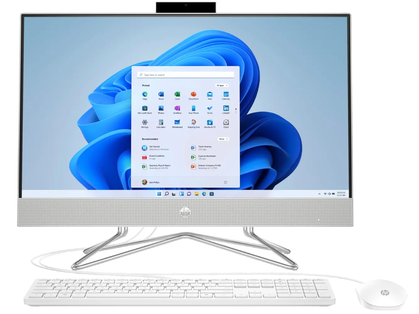 Computer All-in-One HP 24-df1049ur, 23,8", Intel Core i3-1125G4, 8GB/256GB, FreeDOS, Alb