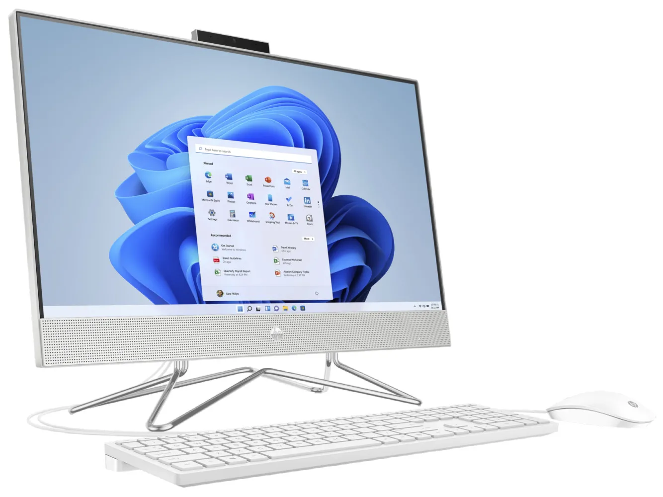 Computer All-in-One HP 24-df1049ur, 23,8", Intel Core i3-1125G4, 8GB/256GB, FreeDOS, Alb
