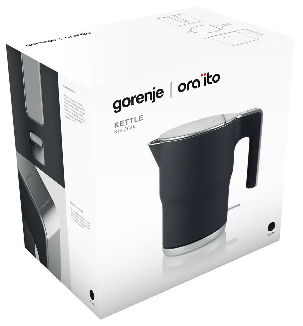 Fierbător electric Gorenje K15ORAB, Negru