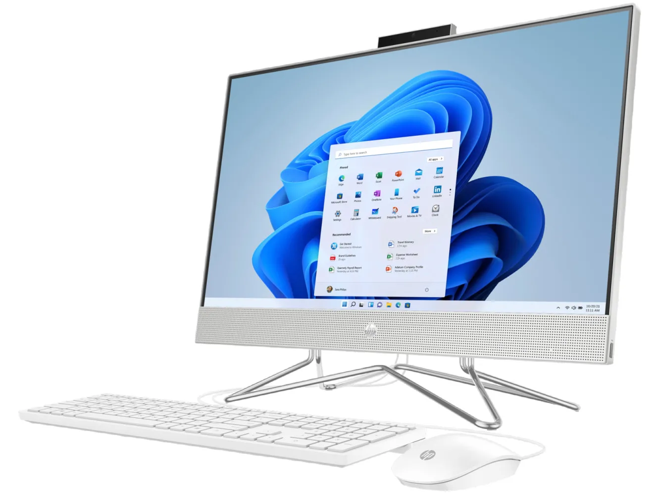 Computer All-in-One HP 24-df1049ur, 23,8", Intel Core i3-1125G4, 8GB/256GB, FreeDOS, Alb