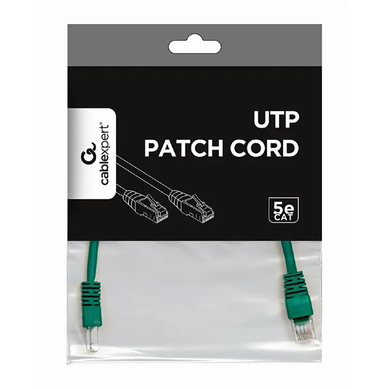 Patch cord Cablexpert PP12-0.25M/G, CAT5e UTP, 0,25m, Verde