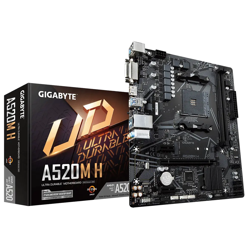 Placă de bază Gigabyte A520M H, AM4, AMD A520, Micro-ATX