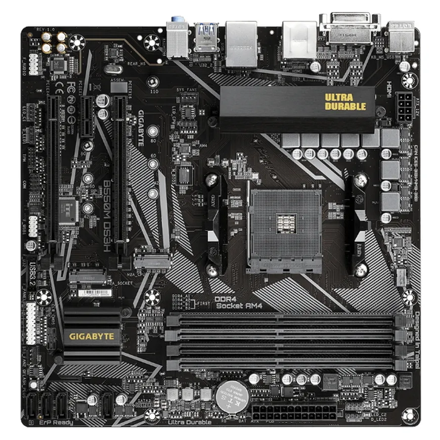 Placă de bază Gigabyte B550M DS3H, AM4, AMD B550, Micro-ATX
