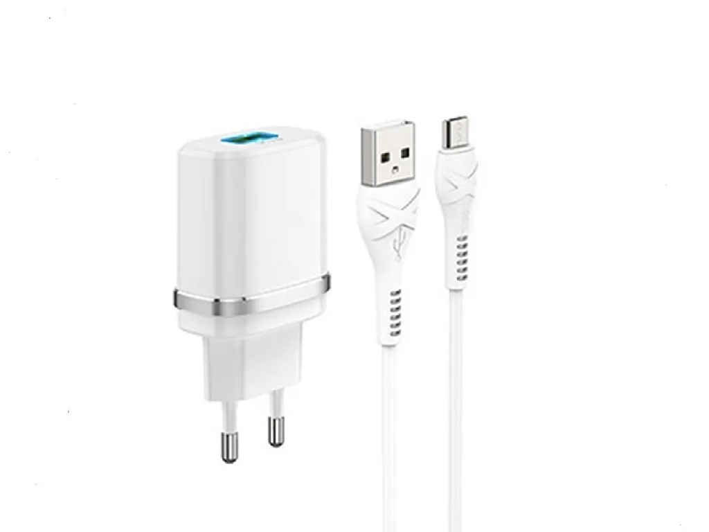 Încărcător Xpower Charger  + Type-C Cable, 1USB, QC3.0, Alb