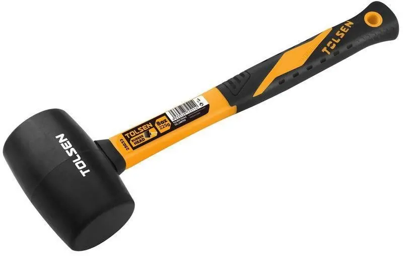 Ciocan de cauciuc TOLSEN 220 g| maner din fibra de sticla