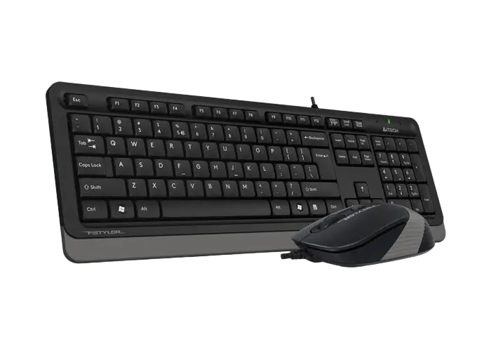 Set Tastatură + Mouse A4Tech F1010, Cu fir, Negru/Gri
