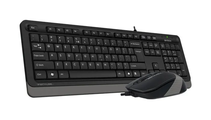 Set Tastatură + Mouse A4Tech F1010, Cu fir, Negru/Gri