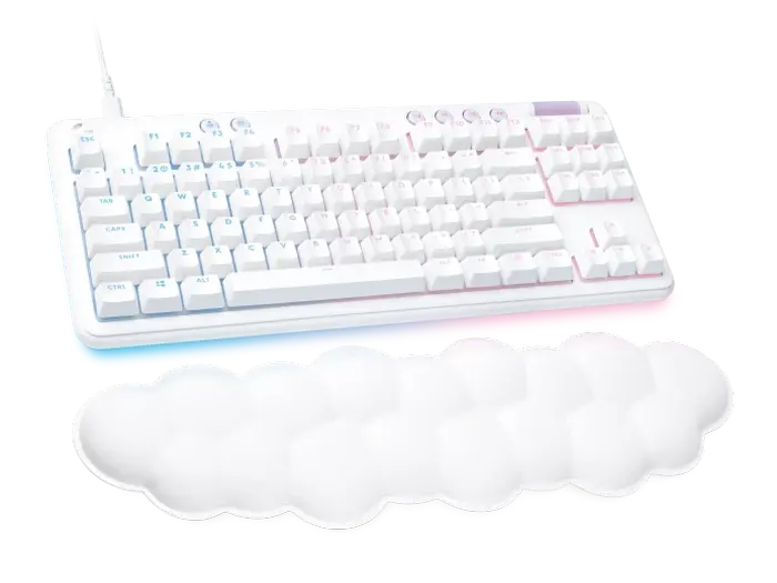Gaming Keyboard Logitech G713, Mechanical, TKL, PBT keycaps, GX Linear, RGB, US Layout, White