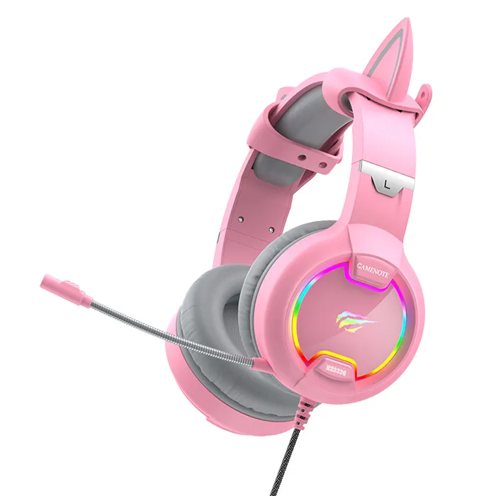 Căști gaming Havit H2233d, Cu fir, Roz