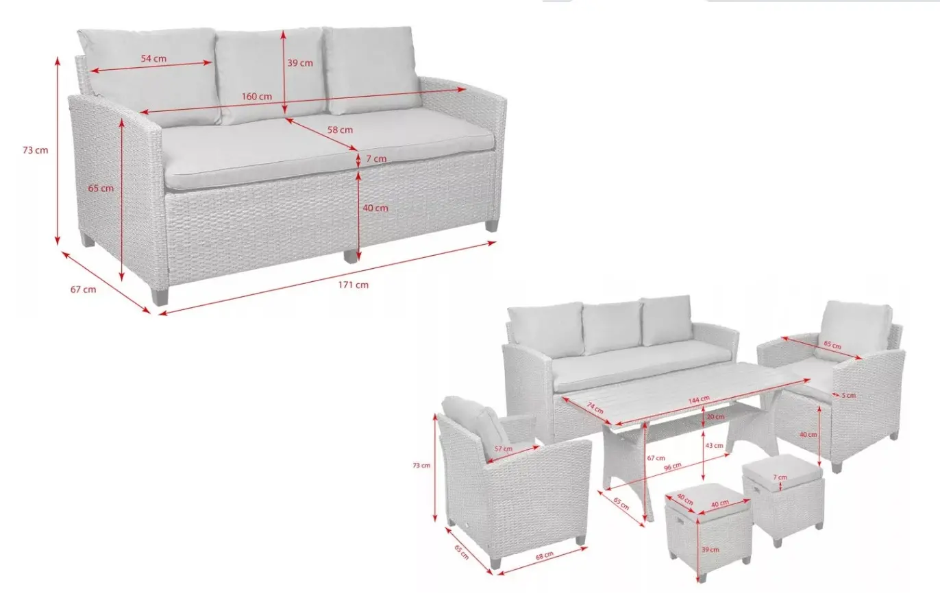 Set mobilier de gradina MILANO (bej)