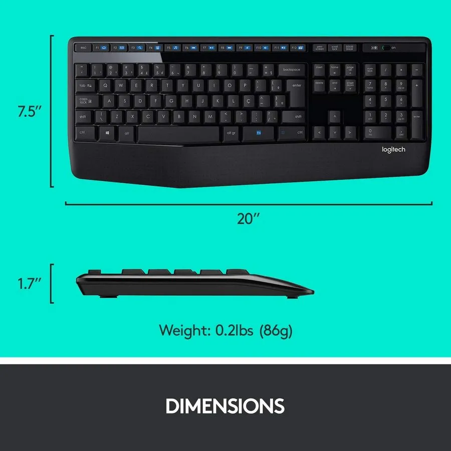 Set Tastatură + Mouse Logitech MK345, Fără fir, Negru