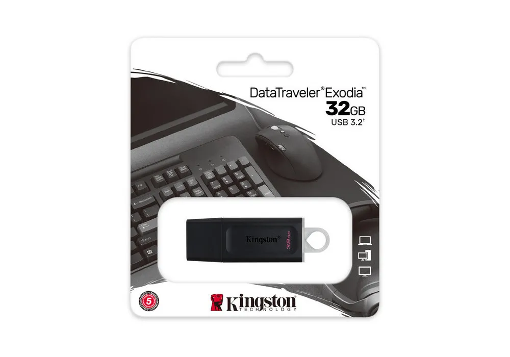 Memorie USB Kingston DataTraveler Exodia, 32GB, Negru/Alb