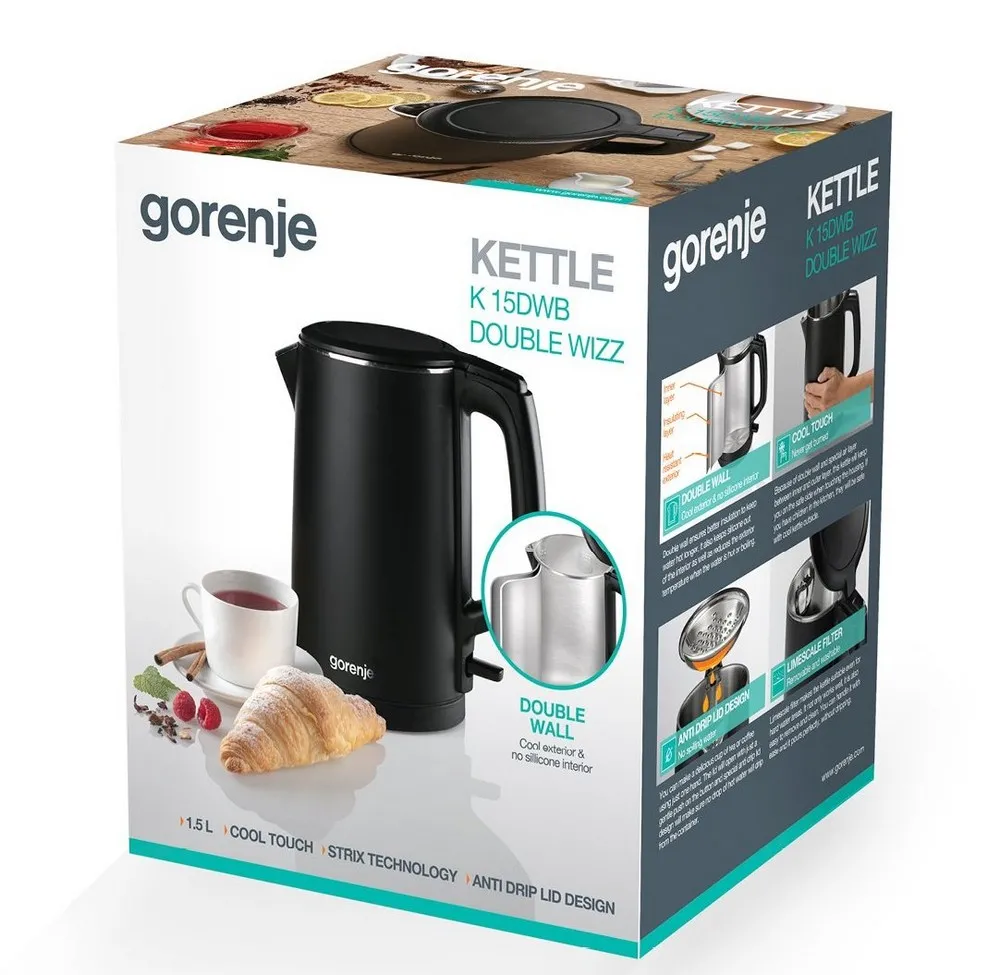 Fierbător electric Gorenje K15DWB, Negru