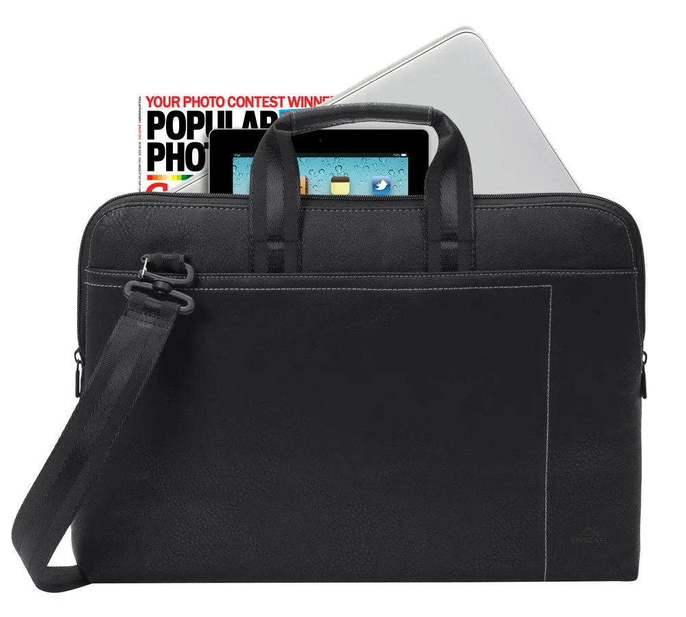 Geantă pentru Laptop RivaCase Orly, 15.6", Poliester, Negru