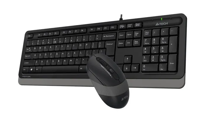 Set Tastatură + Mouse A4Tech F1010, Cu fir, Negru/Gri