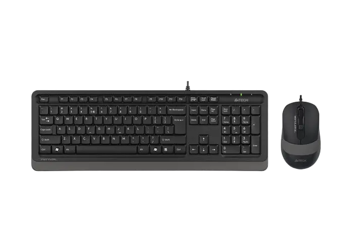 Set Tastatură + Mouse A4Tech F1010, Cu fir, Negru/Gri