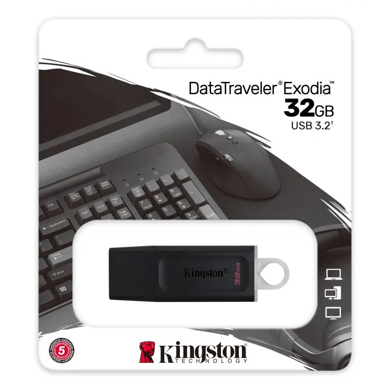 Memorie USB Kingston DataTraveler Exodia, 32GB, Negru/Alb