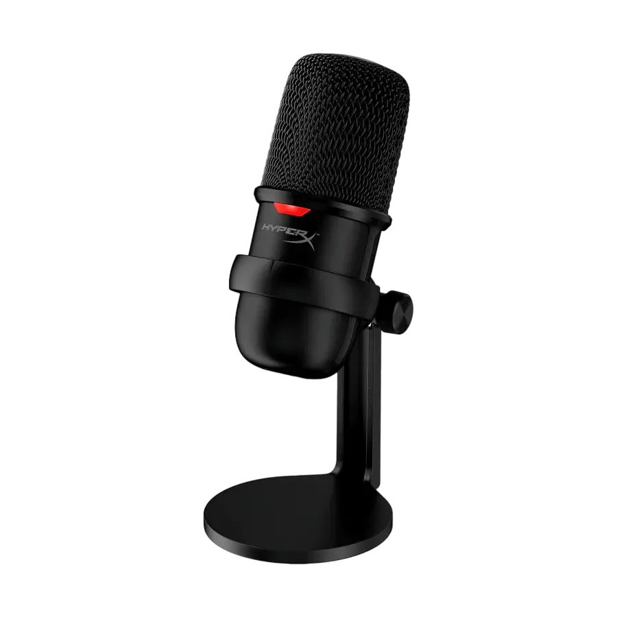 Microfon portabil pentru înregistrare vocală HyperX SoloCast, Cu fir, Negru