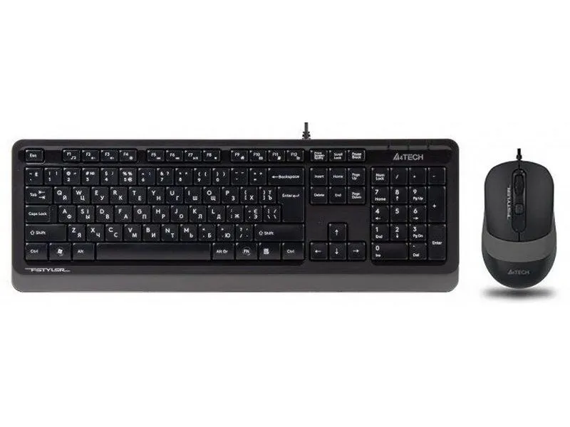 Set Tastatură + Mouse A4Tech F1010, Cu fir, Negru/Gri