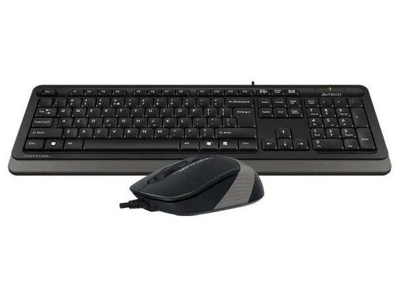 Set Tastatură + Mouse A4Tech F1010, Cu fir, Negru/Gri