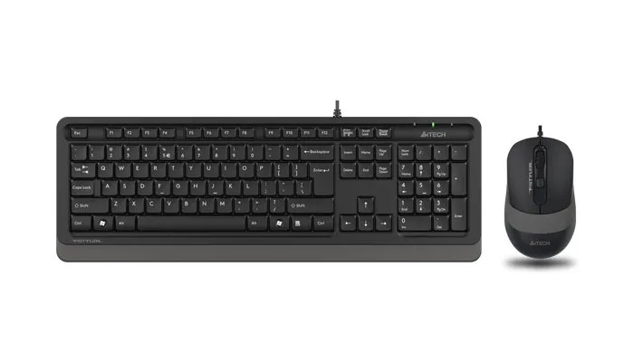 Set Tastatură + Mouse A4Tech F1010, Cu fir, Negru/Gri