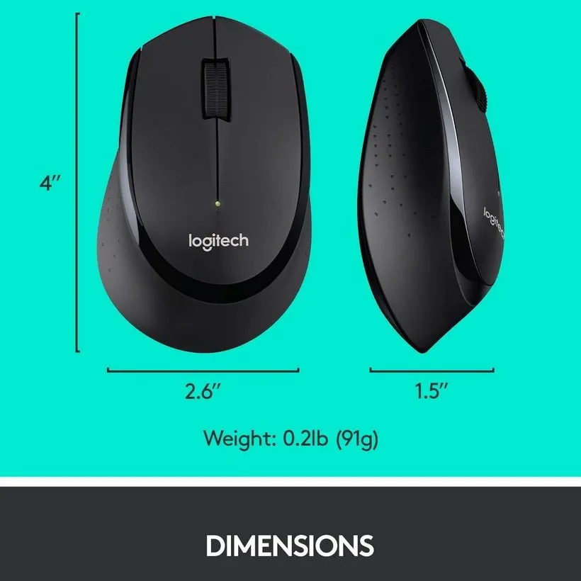 Set Tastatură + Mouse Logitech MK345, Fără fir, Negru