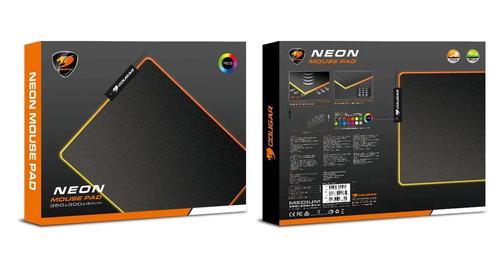 Mouse Pad pentru jocuri Cougar NEON, Medium, Gri