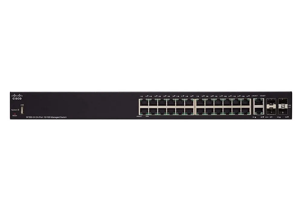 Switch de rețea Cisco SF350-24, 24x 10/100 Mbps, 4x SFP