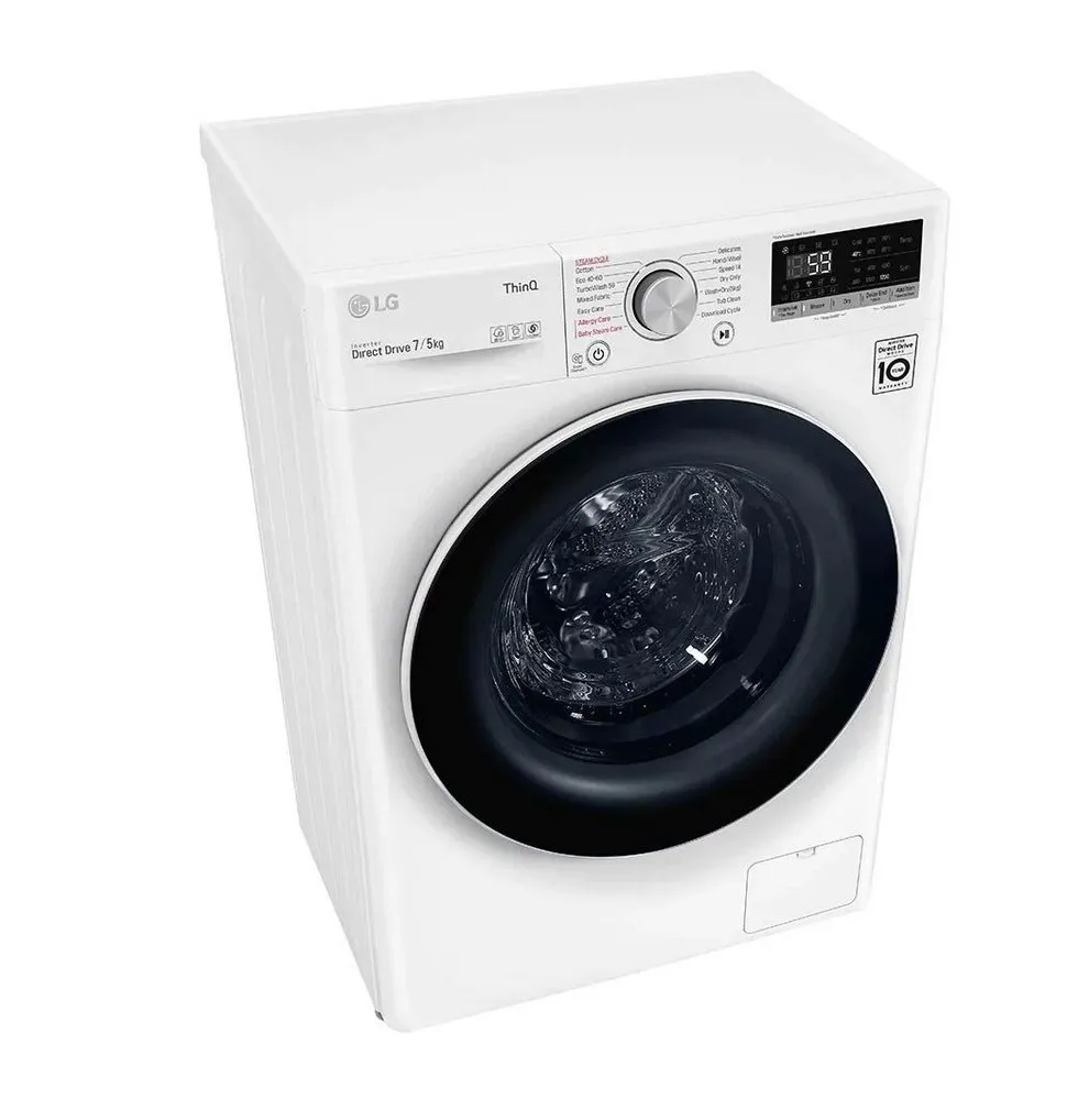 Mașină de spălat LG F2DV5S7S0E, 7 kg, Alb