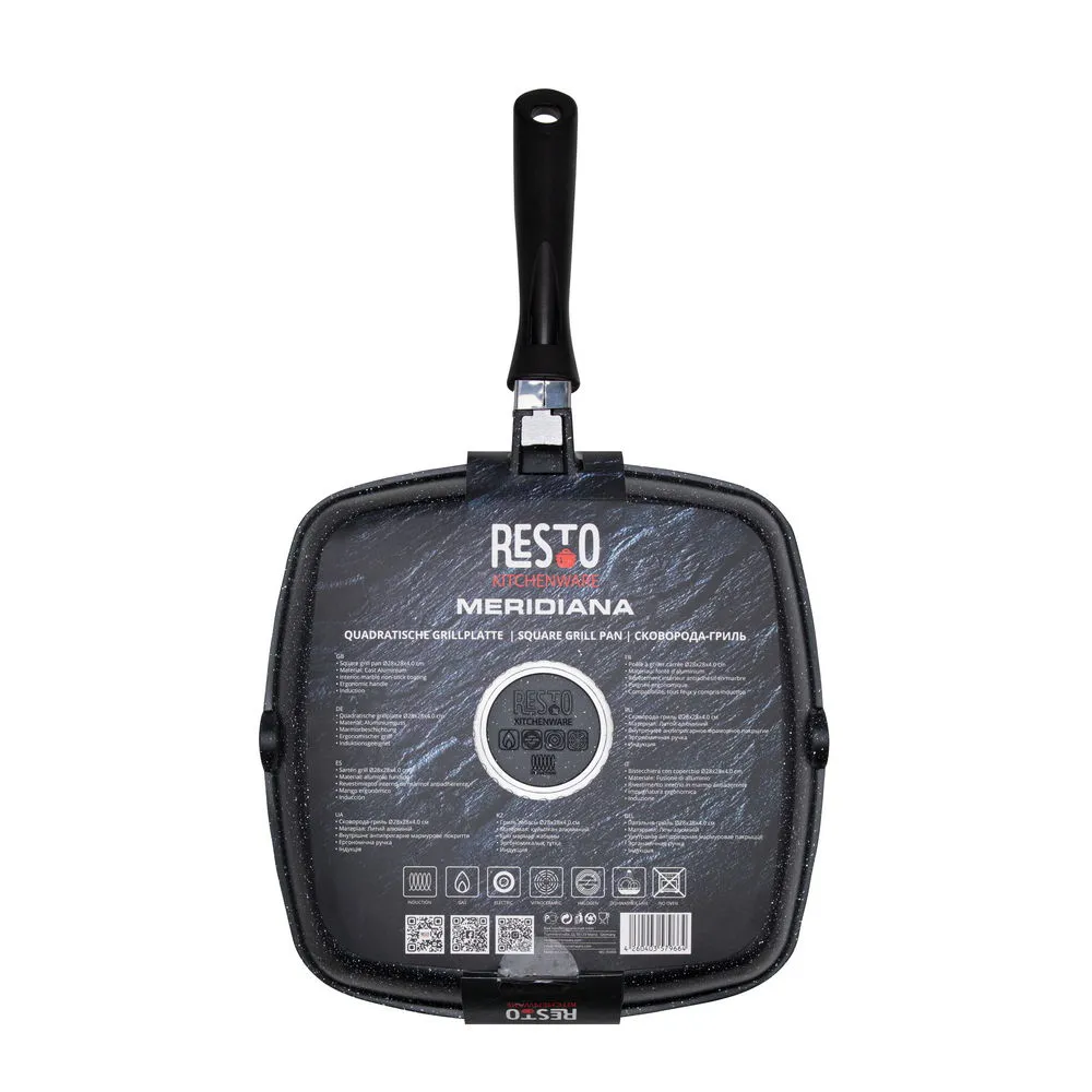 Tigaie-grill Rondell 93406, 28cm, Negru