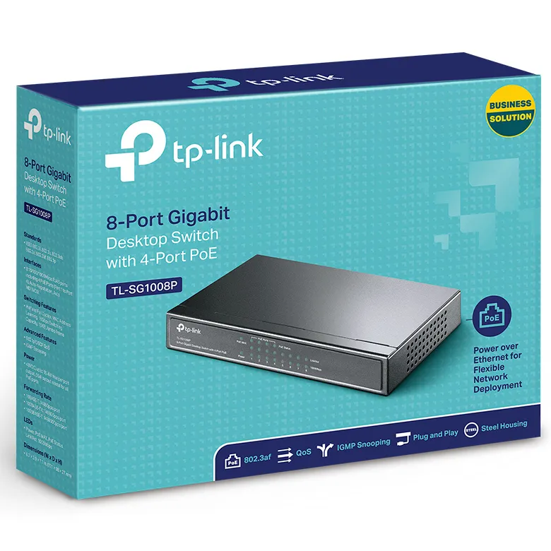 Comutator PoE TP-LINK TL-SG1008P, 4x IEEE 802.3af/at