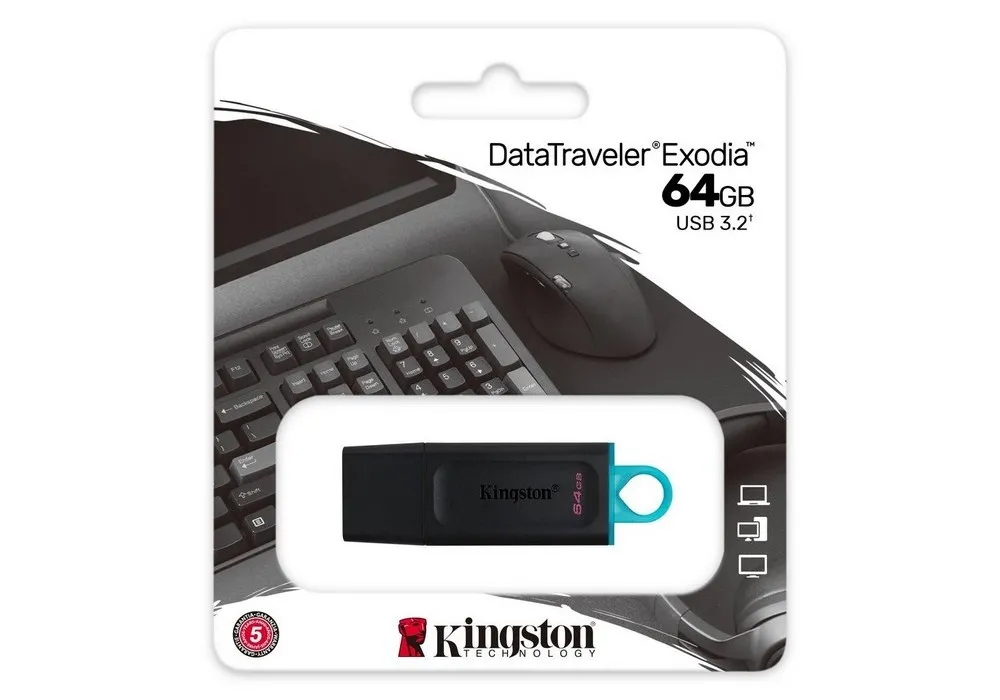 Memorie USB Kingston DataTraveler Exodia, 64GB, Negru/Albastru