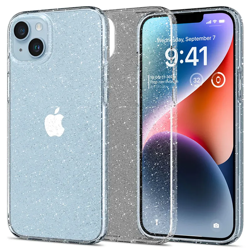 Husă Spigen iPhone 14 Liquid Crystal Glitter, Transparent