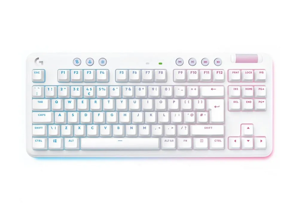 Wireless Gaming Keyboard Logitech G715, Mechanical, TKL, PBT keys, GX Tactile, RGB, US Layout, White