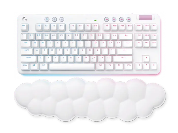 Wireless Gaming Keyboard Logitech G715, Mechanical, TKL, PBT keys, GX Tactile, RGB, US Layout, White