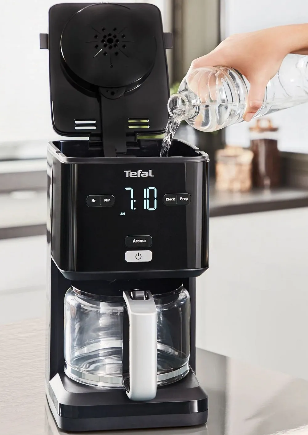 Cafetieră Tefal Smart&Light, 1000W, Negru