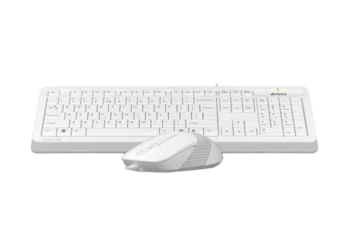 Set Tastatură + Mouse A4Tech F1010, Cu fir, Alb/Gri